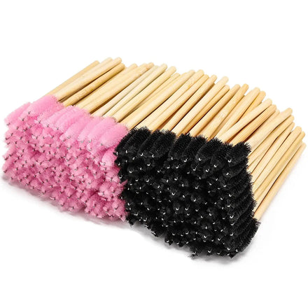 Bamboo Handle Eco-friendly Disposable Eyebrow Brush Eyelash Brushes Bamboo Mascara Wands