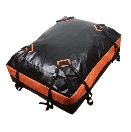 Universal Custom Luggage Trunk Storage Car Roof Carrier Bag 450L Capacity Waterproof 500D PVC Tarpaulin Black+Orange