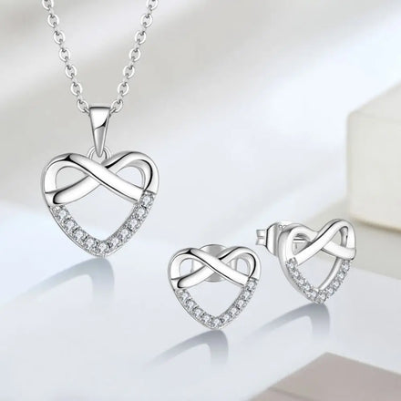 925 Sterling Silver Zircon Custom Moissanite S925 Jewelry Set Love Shape Heart-Shaped Girl Earrings Necklace Jewelry Set