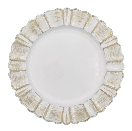 13-Inch Gold & Black Round Charger Plates Elegant Wedding & Party Place Mats PP Material-Wholesale