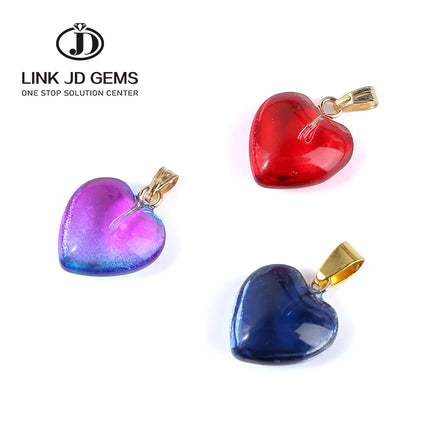 Valentine's Day Crystal Glass Love Heart Beads Pendant DIY Jewelry Making Necklaces Earrings Accessories