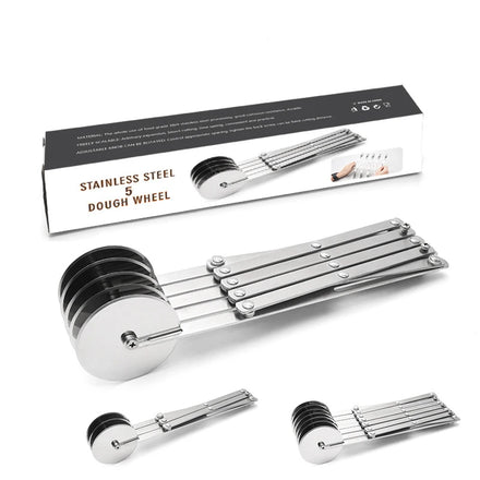 Manual Pastry Cutter Expandable Stainless Steel Pizza Slicer Wheel Pastry Cutter Multi Round Dough Cutter Roller Pizza Slicer