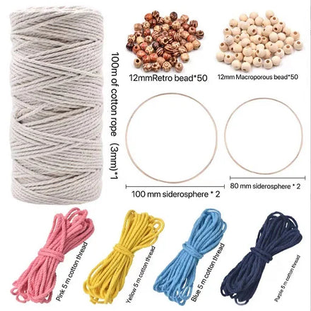 DIY Craft Kit for Adults Beginners for Hot Selling Bohemian Style Macrame Kits Natural Handmade Material for Home Decor