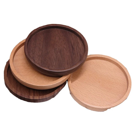 Personalized Laser Engrave Blanks Round Wooden Coasters Bamboo Beech Walnut Wood Cup Coasters