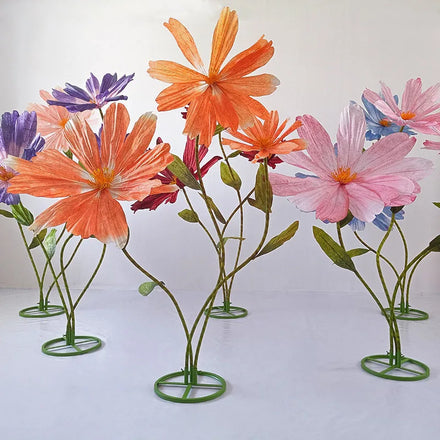Flower Multicolor Giant Chrysanthemum Flower Set Giant Paper Handicraft Daisy Artificial Flower for Display Window Decoration