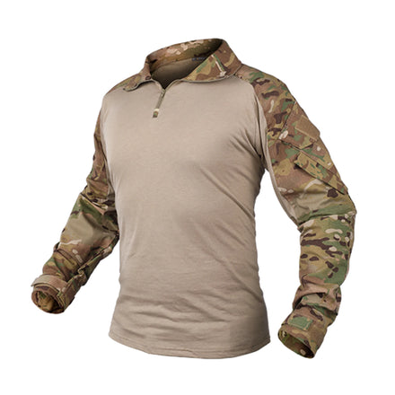 IDOGEAR Men Rapid Assault Tactical Top Long Sleeve Shirt Combat Clothing G3 Combat Shirts Camo Shirt with Elbow Pads