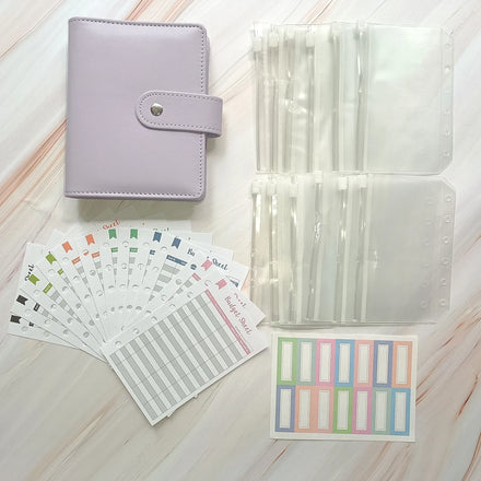 Wholesale A7 Loose Leaf PU Leather Notebooks Customizable Binder Set Money Organizer Budget Binder with Cash Envelopes and Paper
