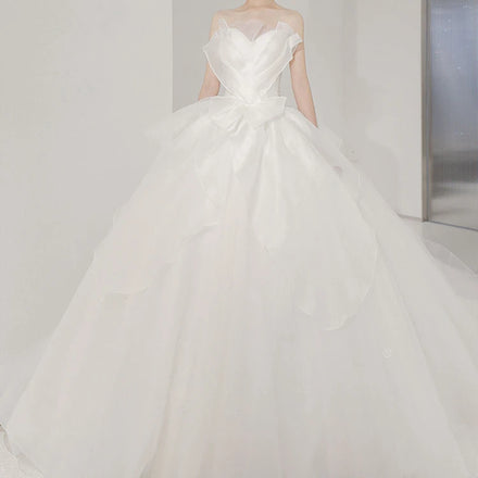 AL1142 Wholesale a LINE Wedding Dress for Women White Elegant Women Evening Wedding fairy Simple Wedding Dresses for Bride