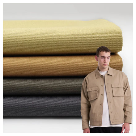 A2188 270gsm Khaki Chino 100%Cotton Twill Fabric Man Jacket Shirt Cotton Bengaline Fabric for Clothing Textile