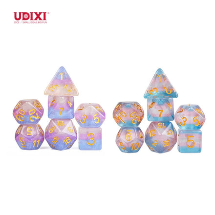 For Udixi Customizable Logo RPG Dungeons and Dragons Game Set Multilayer Plastic Polyhedral Resin Dice