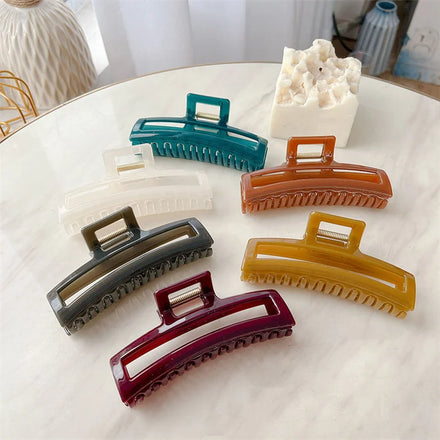 11cm Length Rectangle Solid Color Simple Style Hair Claw Clip