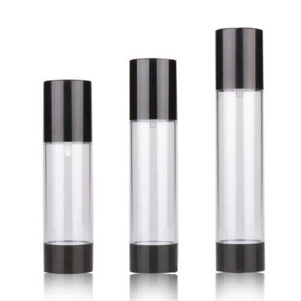 Customize Skincare Cosmetic Packaging 100ml 120ml Black Vacuum Airless Pump Spray Lotion Bottle