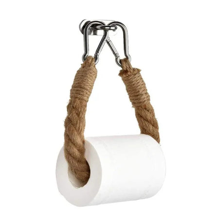 Vintage Nautical Rope Toilet Paper Holder Single-Tier Wall-Mounted Wood Rack Ocean Beach Home Decor for Bathroom