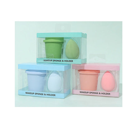 Esponja De Makeup Latex Free Custom Logo Foundation Blending Private Label Makeup Sponge With Coffee Cup Box