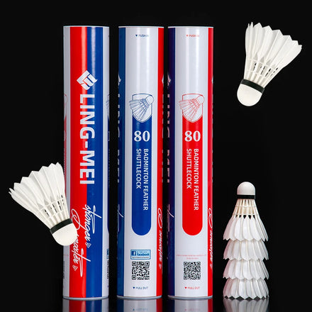 LINGMEI 80 Goose Feather Badminton Shuttlecock Badminton Birdies LING MEI 80 Shuttle for Professional Tournament Training