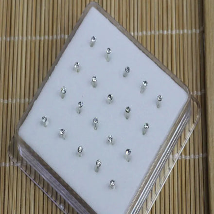 Multi Color Zircon Round Shaped Nose Stud Brass Nose Rings /