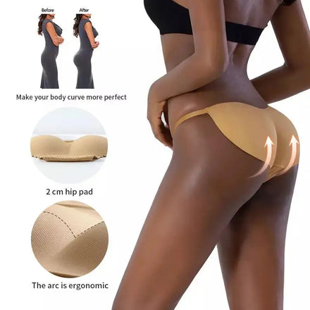 Women's Padded Buttocks Panties Adjustable Waistline Sponge Pad Butt Lifter Briefs Hip Enhancer Body Shaper Breathable Underwear
