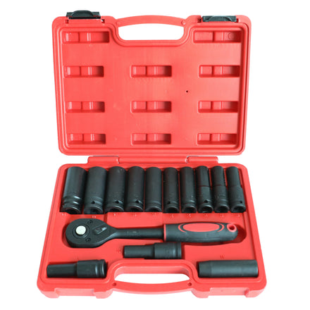 Factory Professional Top Quality 14 Pcs Deep Impact Socket Set Ratchet Spanners Hand Tool Sets Pneumatic Tool Kits