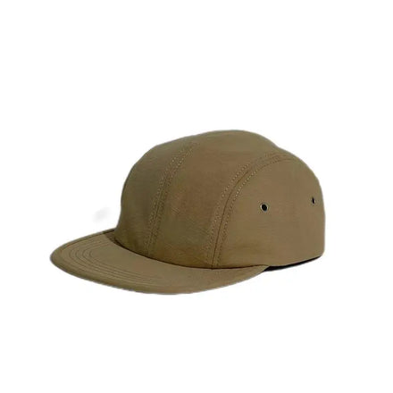 New 4 Panel Cotton Camping Caps Street Trend Flat Brim Cap Men and Women Are Suitable for Drawstring Adjustable Baseball Cap