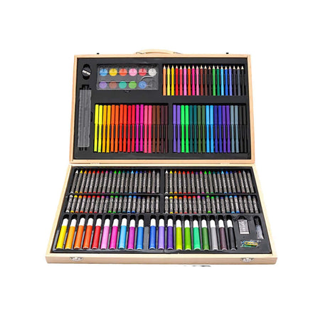 New Arrival Best Welcome Eco-friendly Large Double Layer Crayon Watercolor Pencil Packaging Gift Package Luxury Wooden Box