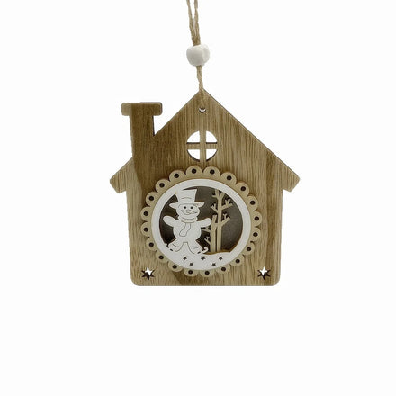 2024 New USUN Wood Christmas Holiday Supplies Hanging Lights (Yellow) and Ornaments for Holiday Decorations