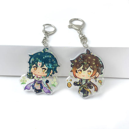 Custom Design Display Stand Frame Heart Shape Custom Stand Anime Glitter No Minimum Custom Acrylic Key Chain with Tassel