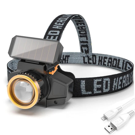 Helius Running Hiking Outdoor Motion Sensor Solar Charging XPE USB Waterproof Led Head Front Torch Flashlight Working Headlamp