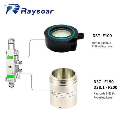 Raysoar BM114 D37 F150 D38.1 F200 Laser Focus Collimating Lens Assembly 120A30700A for Raytools BM114 Laser Fiber Laser Head