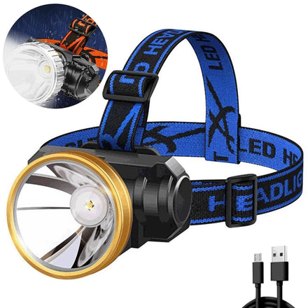 Helius Portable Running Hiking Fishing Outdoor USB Rechargeable Led Head Front Torch Flashlight Working Headlamp