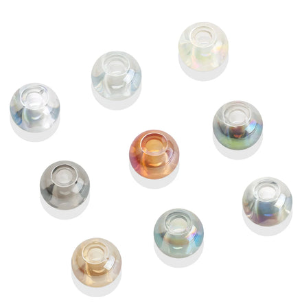 Zhubi 8x10MM Big Hole Round Glass Beads Multi Colors Crystals Bracelet Beads for Jewelry Making DIY Handmade Needlework Kits