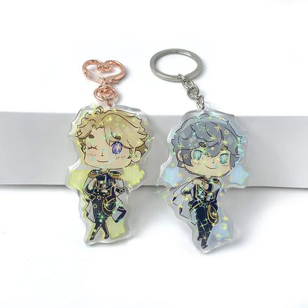 Custom Printed Acrylic Amulet Glittering Plastic Amulet Laser Cut Clear Acrylic Keychain Hologram Acrylic Keychain