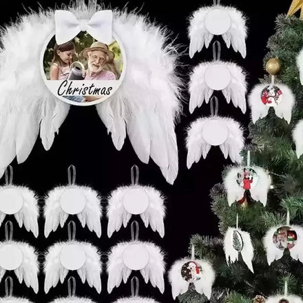 RubySub MDF Angel Wing Ornament for Christmas Decorations New Sublimation Blanks