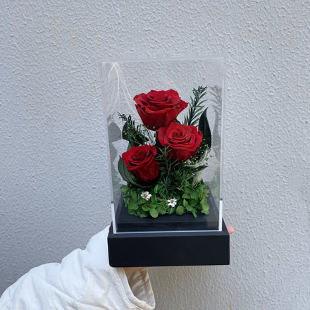 Luxury Valentine's Day Mother's Day Christmas Graduation Thanksgiving Gift Forever Flowers Preserved Roses Acrylic Gift Box