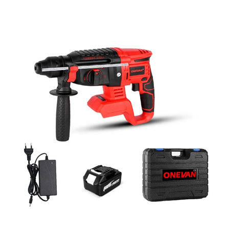 ONEVAN 2000W 10600IPM Brushless Cordless Rotary Hammer Drill 588VF Rechargeable 220V 26MM Max Drilling Diameter for Battery