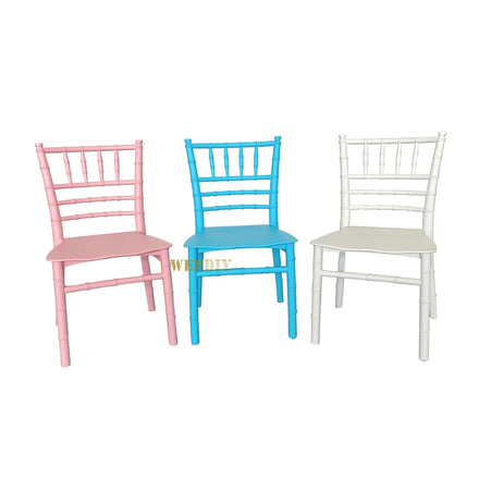 Children's Plastic Round White/Pink Chair for Wedding Banquet Events with Die-Cut 1-Color Printing