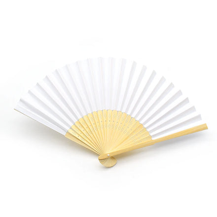 Personalized Engrave Wedding Favor White Paper Fan Customized Name Bamboo Folding Hand Fan Wedding Gift