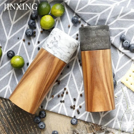 Wholesale Marble Eco-Friendly Rotary Knob Pepper Grinder Salt and Pepper Shaker Custom Logo Tableware Gifts Professional Chef