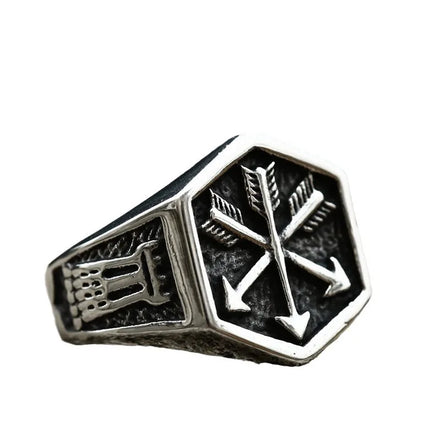 OAHLAN Wholesale Fashion Jewelry High Polish Vintage Arrow Titanium Stainless Steel Rings for Men