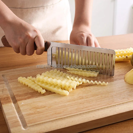 Manjia Multi-function Stainless Steel Chopper Wavy Potato Carrot Cut Flower Knife Potato Potato Chip Knife