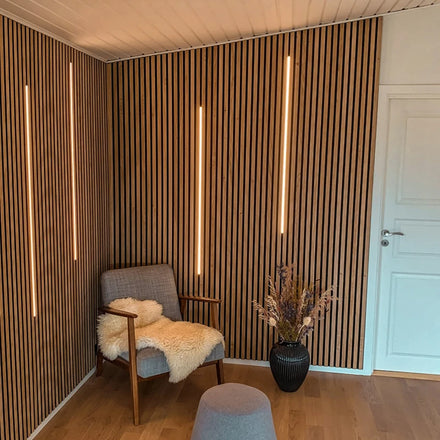 Akupanel Natural Oak Wooden Diffusion Wall Wooden Grooved Sound Proof Wall Acoustic Slat Wall Panel