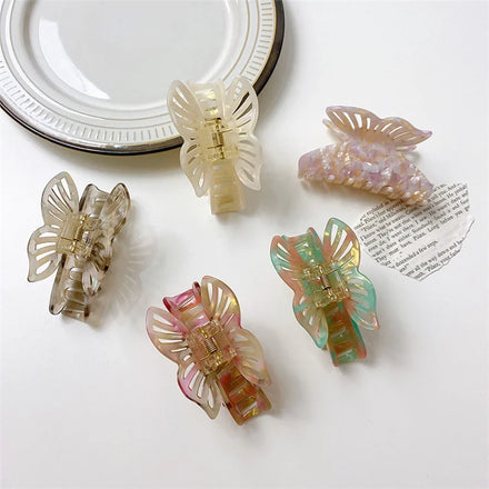 Korean Fashion Girls' Hairgrip Acetate Butterfly Hair Claws Women Shark Clip Ponytail Hair Clip