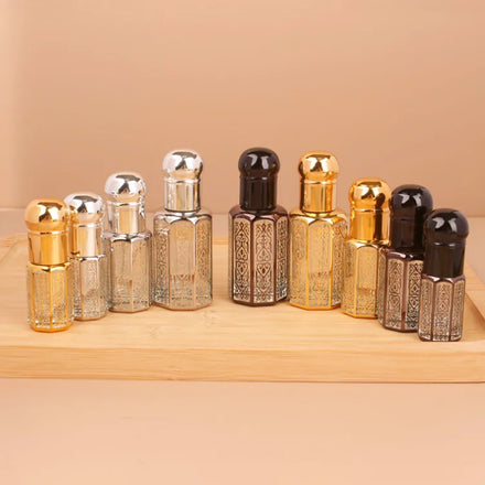 Cosmetic Perfume Container 5ml 10ml Square Glass Essential Oil Roll On Bottle with Stainless Steel Roller