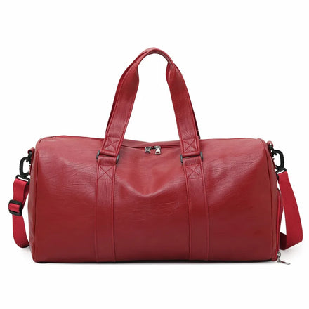 New Design Fashion Black PU with Custom Logo Printed Zipper Closure and Letter Pattern Large Ladies Leather Duffle Travel Bag