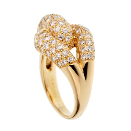925 Sterling Silver Zircon Wedding Rings for Women Trendy Party 18K Gold Plated Geometric Chunky Thick Knot Ring