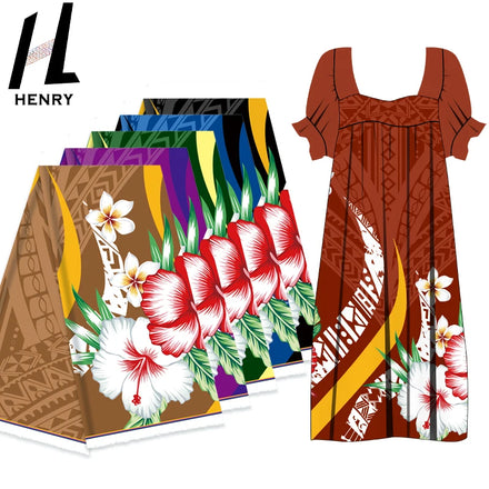 Shaoxing Best Price Various Colors of Optional Polyester Micronesian Style Mumu Dress Fabrics by the Yard
