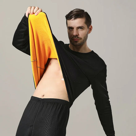 Men's Winter Black Thermal Wholesale 2 Piece Set Clothing Thermal Tops Men Warm Winter Thermal Underwear Set for Men