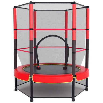 Children's Garden Trampoline Diameter 140 cm Indoor Trampoline with Safety Net Indoor Trampoline Rubber Rope Suspension Fitness