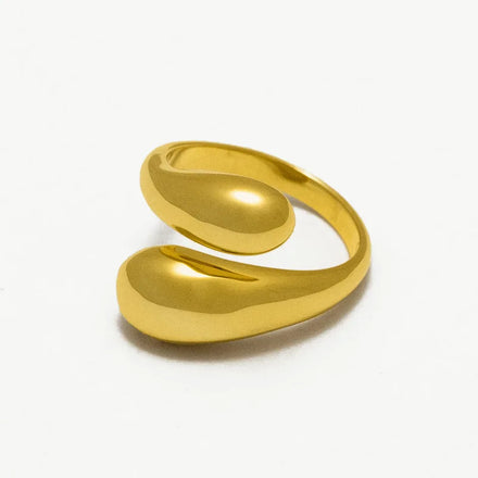 925 Sterling Silver Women's Geometric 18K Gold Plated Open Adjustable Twisted Dash Ring for Wedding Anniversary & Party