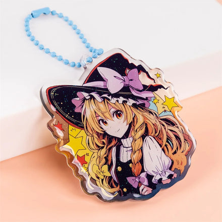 Custom Double Sided Printing Sequin Clear Acrylic Keychain Cartoon Holographic Custom Epoxy Acrylic Keychain