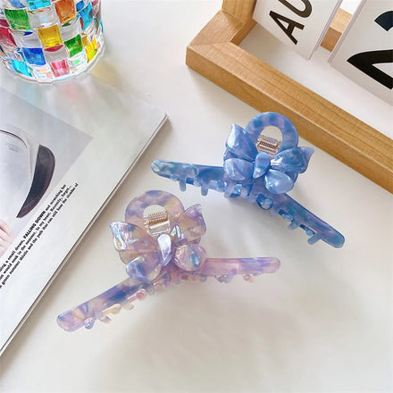 2022 New Design 11CM Fashion Fairy Butterfly Patchwork Hair Claw Clip Luxury Elegant Large Cellulose Acetate Hair Claw